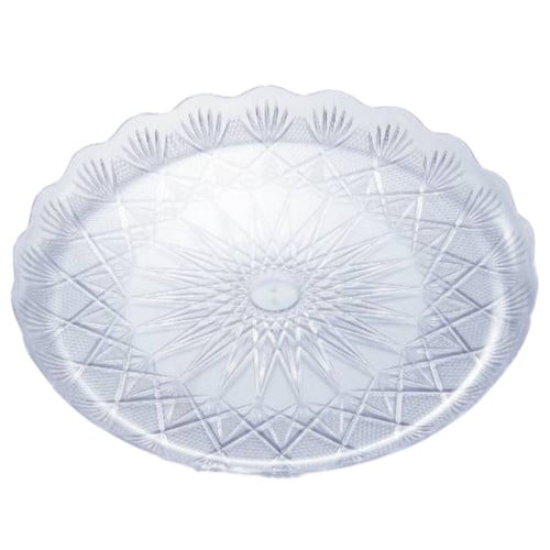 صحن بلاستيك دائري مزخرف مقاس 30 سم شفاف - 10كجم