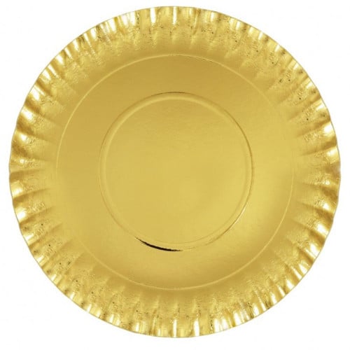صحن ورق دائري مقاس 30 سم ذهبي - 96 حبة