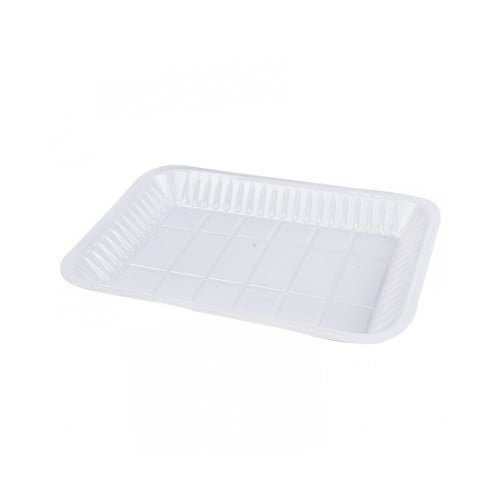 صحن بلاستيك مستطيل مقاس رقم 0.5 أبيض - 1500 حبة