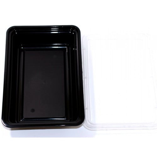 علب بلاستيك للمايكرويف أسود1000 مل مقاس 22 × 15 ×...