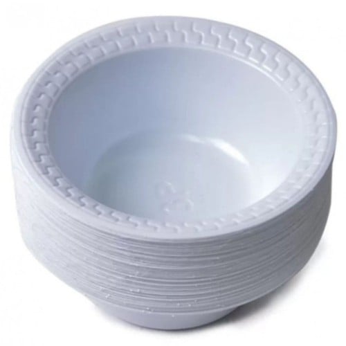 صحن بلاستيك دائري عميق رقم 10 أبيض - 1000 حبة