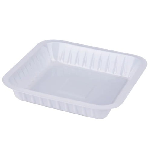 صحن بلاستيك مربع رقم 1 أبيض - 1000 حبة