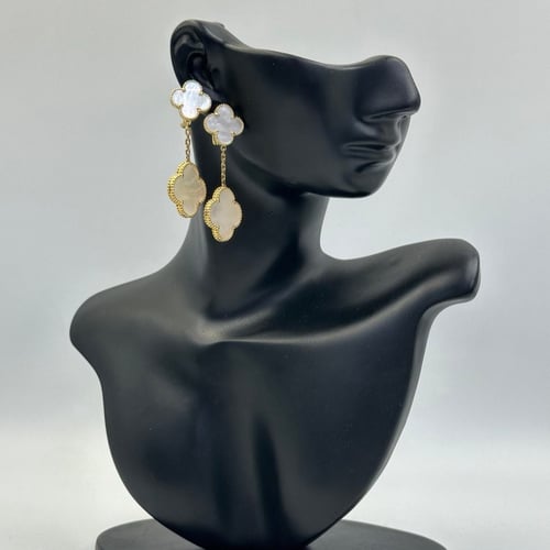 حلق فانكليف 2 حلي زخرفيتان صدف ابيض