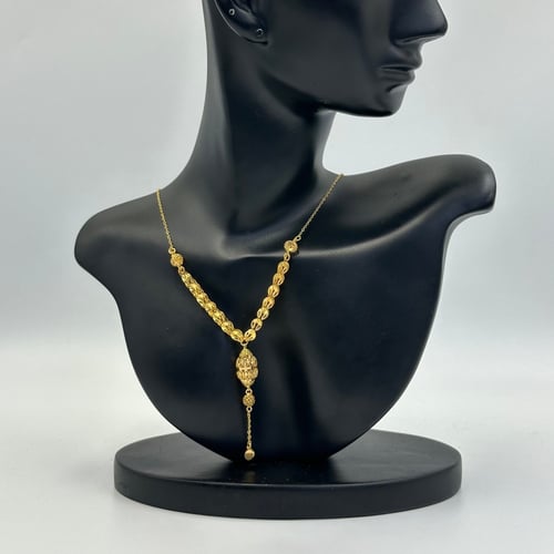 عقد عيار ٢١ بتصميم ثري دي(بيضاوي)