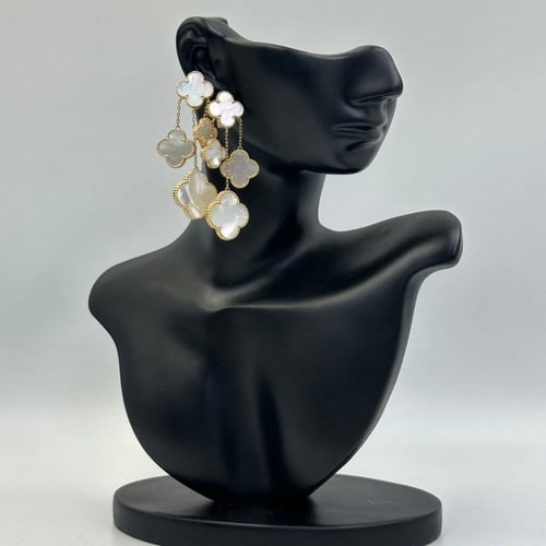 حلق من فانكليف 4 حلي زخرفيه صدف ابيض