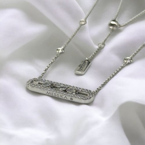 عقد مسيكا ذهب ابيض