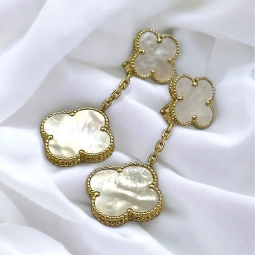 حلق فانكليف 2 حلي زخرفيتان صدف ابيض