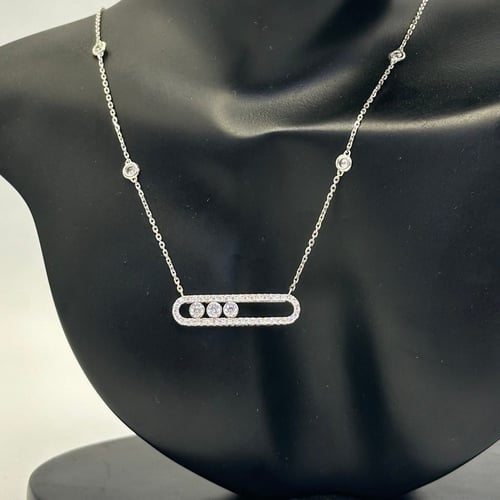 عقد مسيكا ذهب ابيض