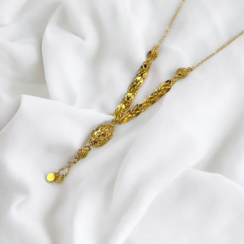 عقد عيار ٢١ بتصميم ثري دي(بيضاوي)