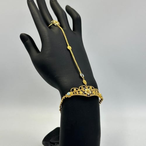 كف 21k هندي مطعم بالمينا الازرق