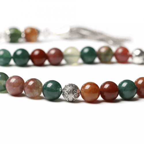 سبحة حجر الاقاتي الهندي الطبيعي