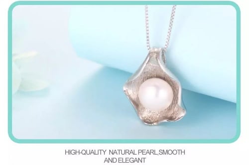 سلسال صدفة اللولو الطبيعي والفضة الاسترليني