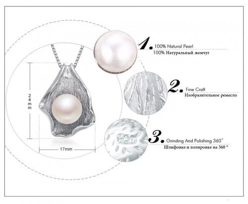 سلسال صدفة اللولو الطبيعي والفضة الاسترليني
