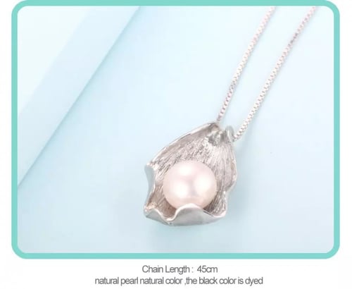 سلسال صدفة اللولو الطبيعي والفضة الاسترليني