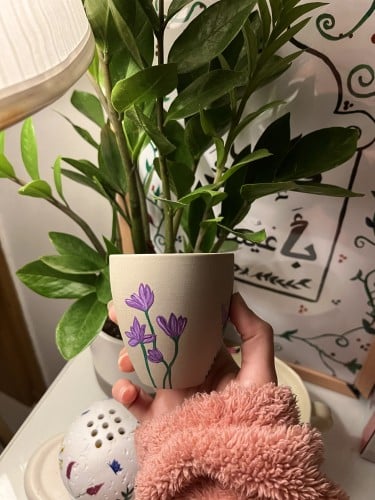 كوب -Lavender ros- مرسوم يدوياً