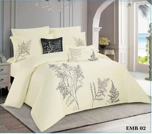 مفرش نفرين مطرز حريري | 9 قطع