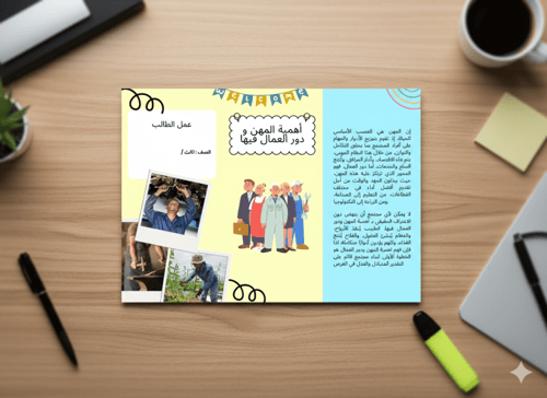 مشروع وحدة أحب العمل ( أولاد )- لغتي- ثالث-ف2