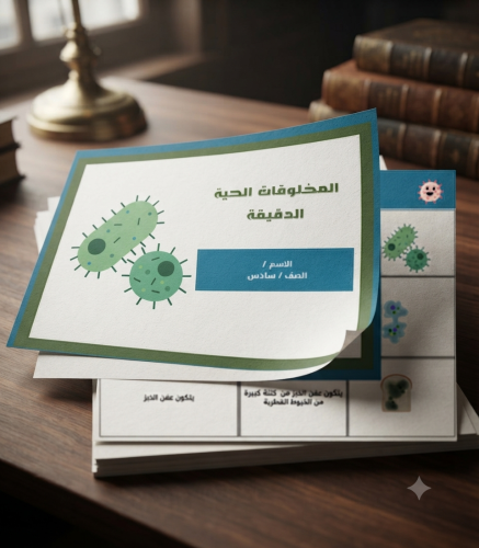 مطوية درس المخلوقات الحية الدقيقة- سادس - فصل 1