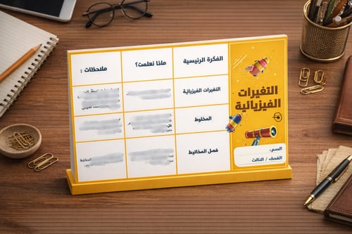 مطوية درس التغيرات الفيزيائية - ثالث - الفصل 2