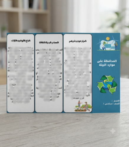 مطوية درس المحافظة على موارد البيئة - سادس - الفصل...