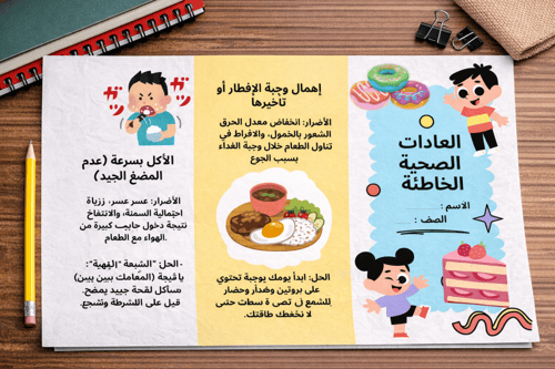 العادات الصحية الخاطئة - سادس -لغتي - ف2