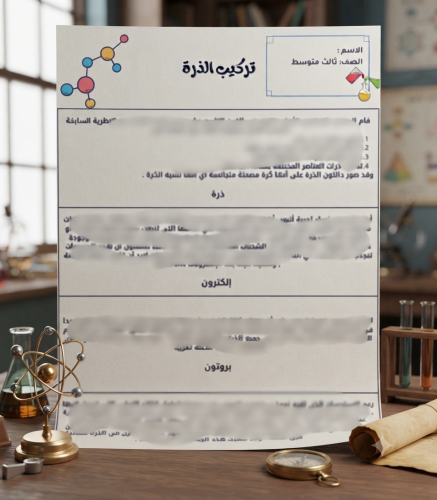 فصل تركيب الذرة - ثالث متوسط - فصل 1