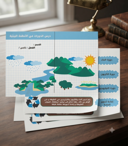 مطوية درس الدورات في الأنظمة البيئية- خامس -فصل 1