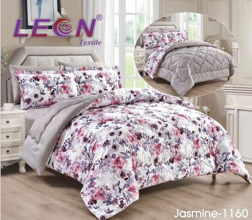 مفرش ليون مايكروفايبر نفرين 6 قطع مشجر