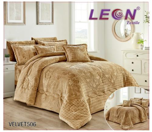 لوتس جلو / مفرش ليون مخمل فرو منقش