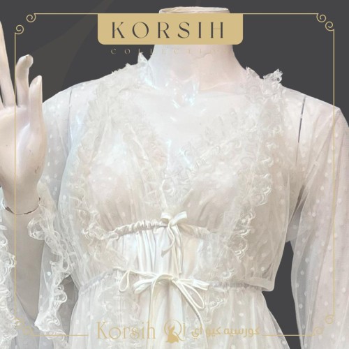 قميص عرايسي طويل منقط 3047