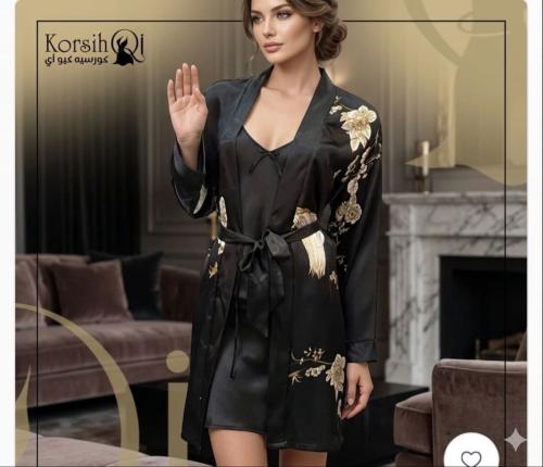 قميص قطعتين مشجر حرير LK1006