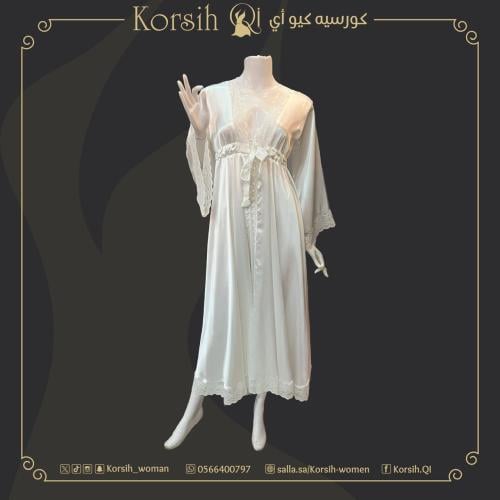 قميص عرايسي طويل ناعم ساتان 3015