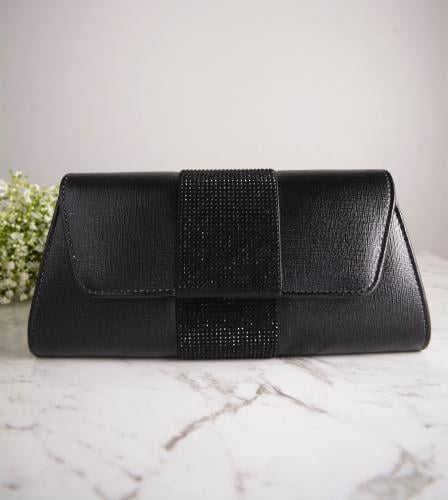 شنطة سهرة سوداء أنيقة بتصميم كلاسيكي فاخر