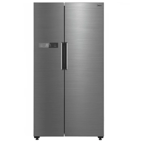 ثلاجة مع فريزر علوي ميديا - 520 لتر فضي جنبا الى ج...