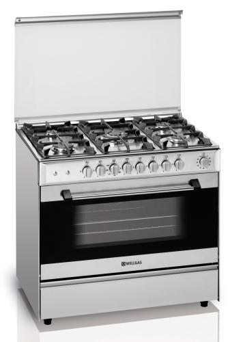 فرن WELLGAS غاز برتغالي ستيل 5 عيون 90*60