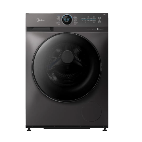 غسالة ملابس ميديا 12 كيلو تعبئة أمامية فضي انفرتير...