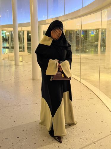 Black abaya with colored trim