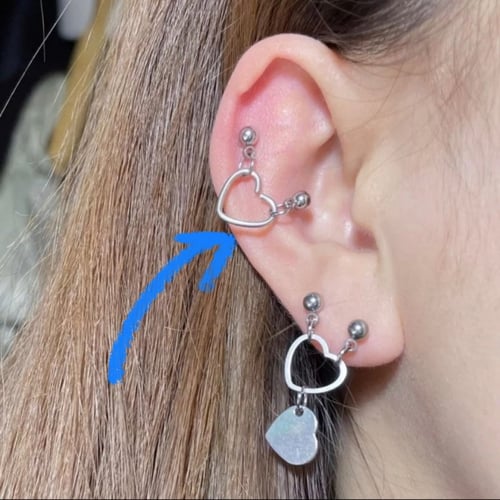 Double heart piercing