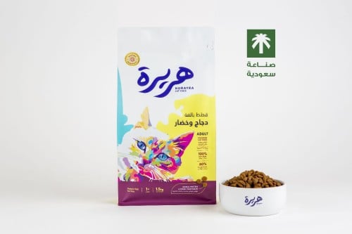 طعام جاف هريرة للقطط البالغة بالدجاج والخضار 1.5 ك...