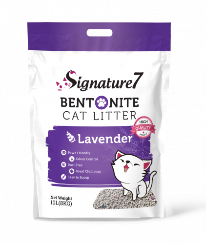 رمل قطط سيقنتشر7 برائحة اللافندر 10 لتر بينتونايت