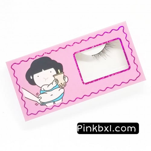 LNL8رموش طبيعية طرف مع ملقط بلاستيك لتركيب الرموش