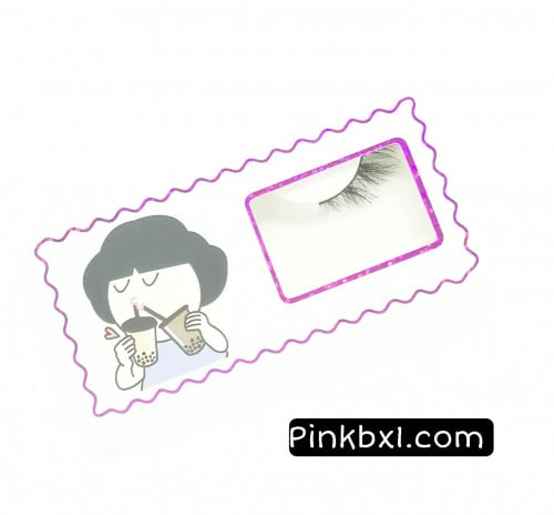 LNL 7 رموش طبيعية طرف مع ملقط بلاستيك لتركيب الرمو...