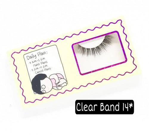 14 Clear band رموش باند شفاف مع ملقط لتركيب الرموش