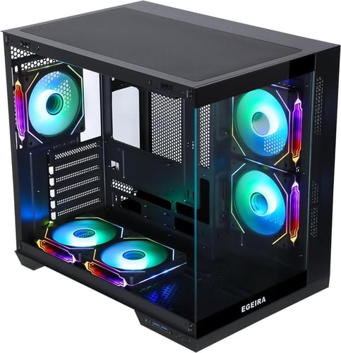 Egeira Gaming Case OASIS Black with 5 ARGB Fans &...