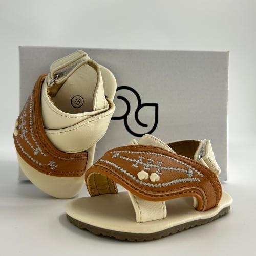 نعال زبيري شرقي اطفال باللون البني والبيج