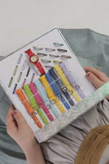 طقم ساعة بالوان جلد متنوعة