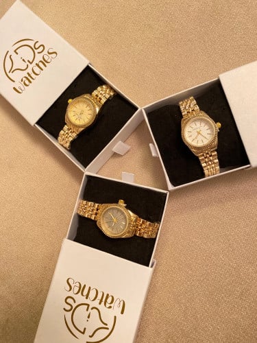 ساعة شبيهة رولكس ذهبي خطوط