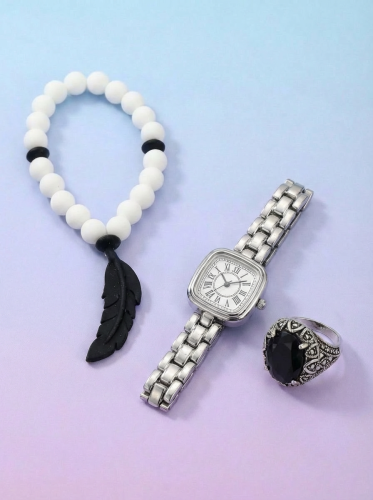 طقم شكل ساعة مواليد زينة مع عضاضة سليكون