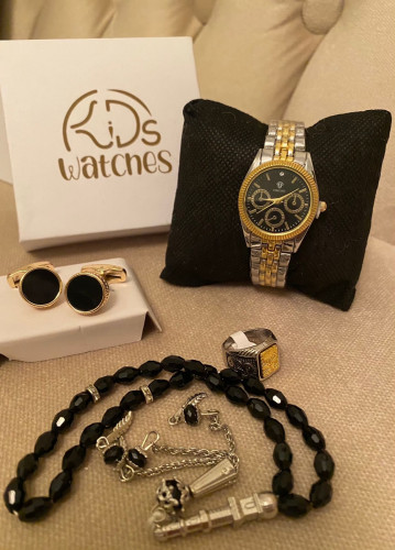طقم رولكس اسود وذهبي