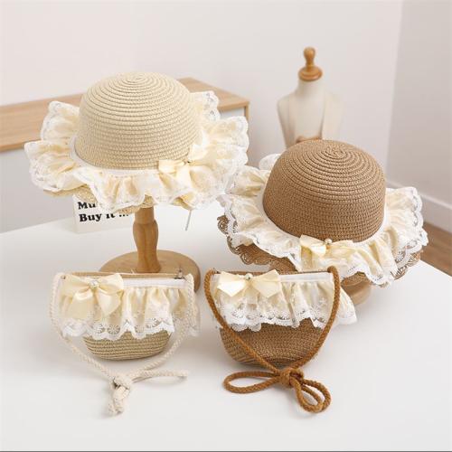 طقم قبعة وشنطة اطفال بشريطة